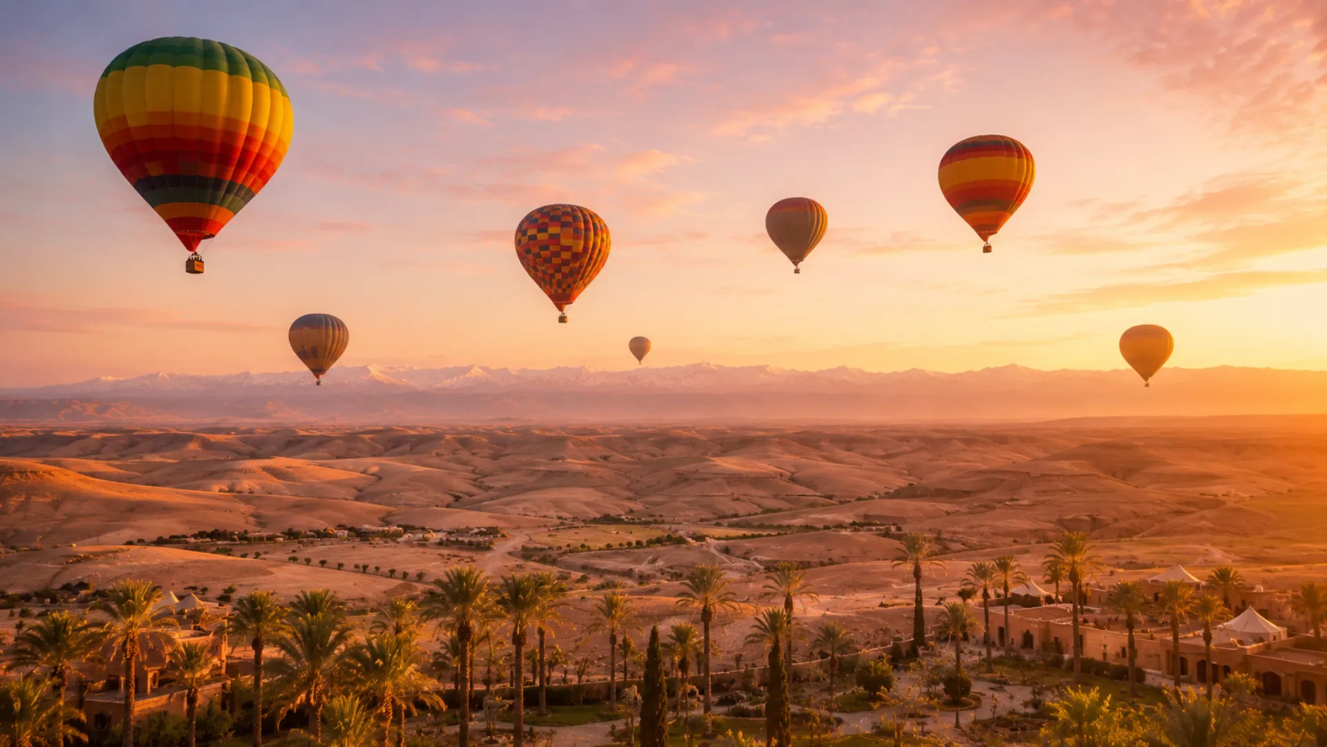 Activités à Marrakech — montgolfière à l'aube sur l'Atlas, désert Agafay, hammam VIP — expériences privées KingKech