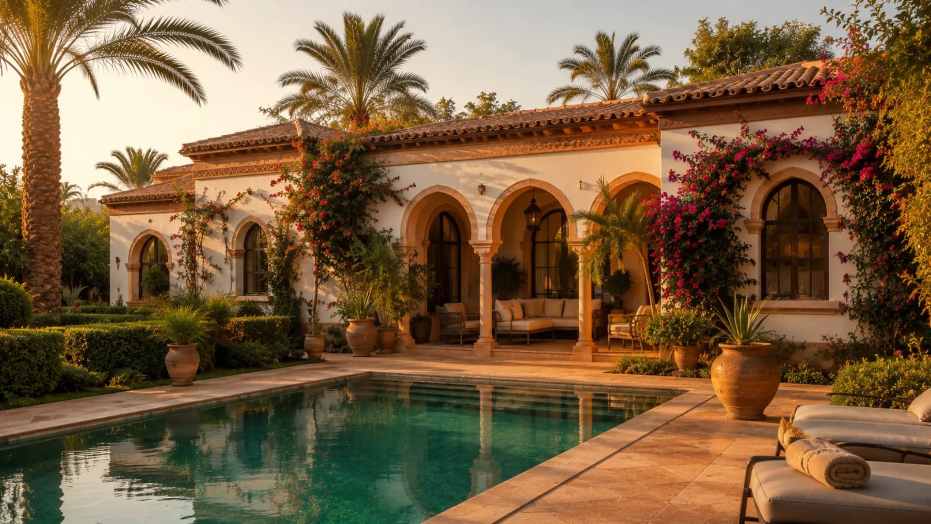 Villa à louer à Marrakech dans la palmeraie — piscine privée, vue Atlas, riad et appartements premium — KingKech Conciergerie